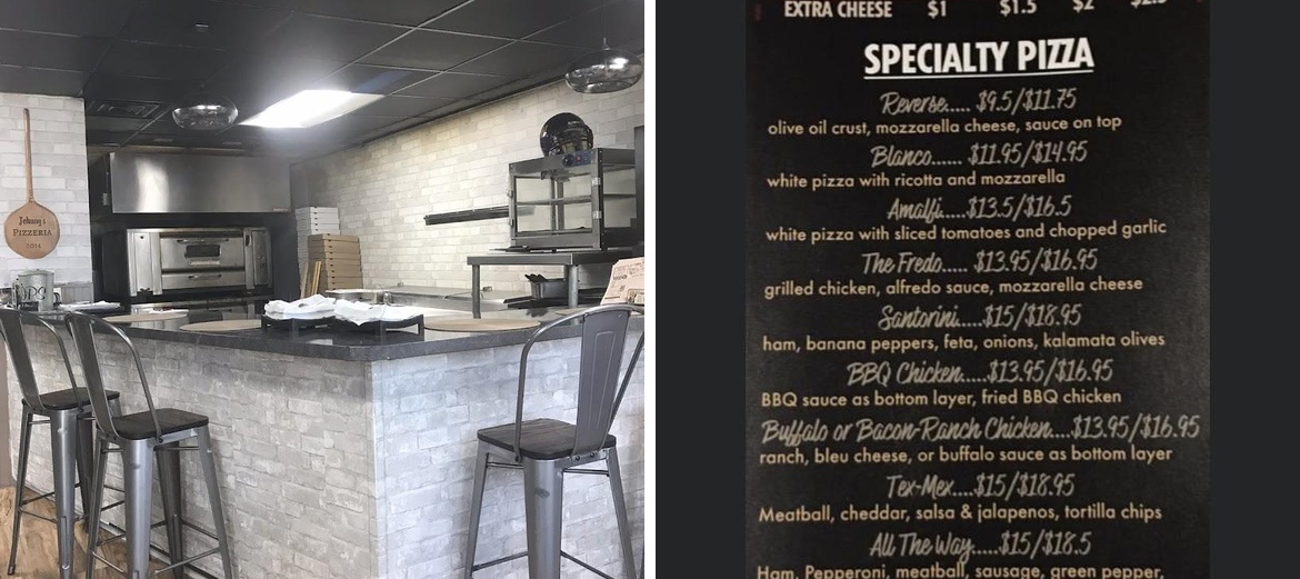 Johnny's Pizzeria Menu